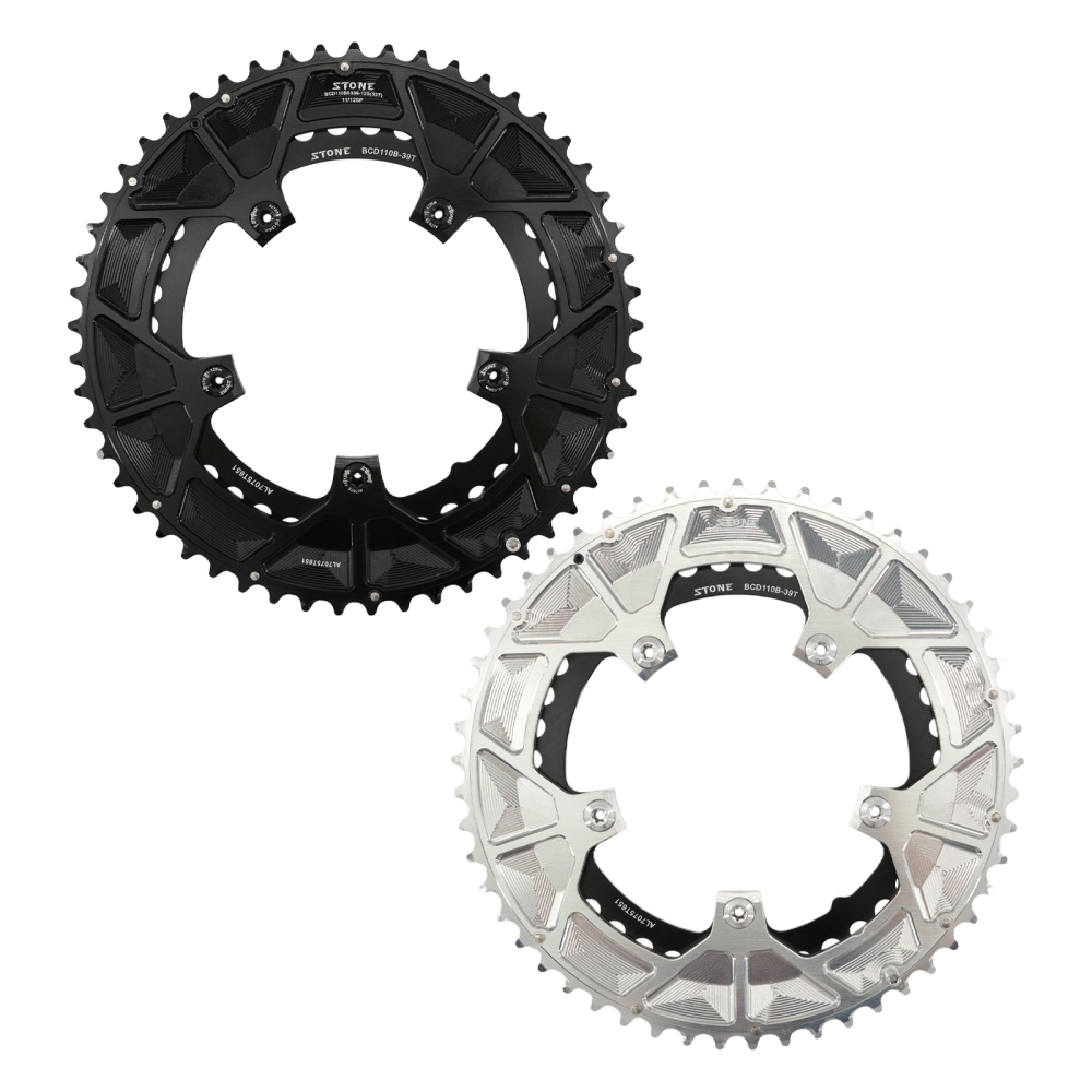 Stone 110bcd Round Double Chainring for Shimano 12S 5 Bolts Crank 12 Speed Road Bike 54 40T 46 32t 52 36T 53 39T 50 34 48 33T 2x 55t 40 56t 42t 58t 44