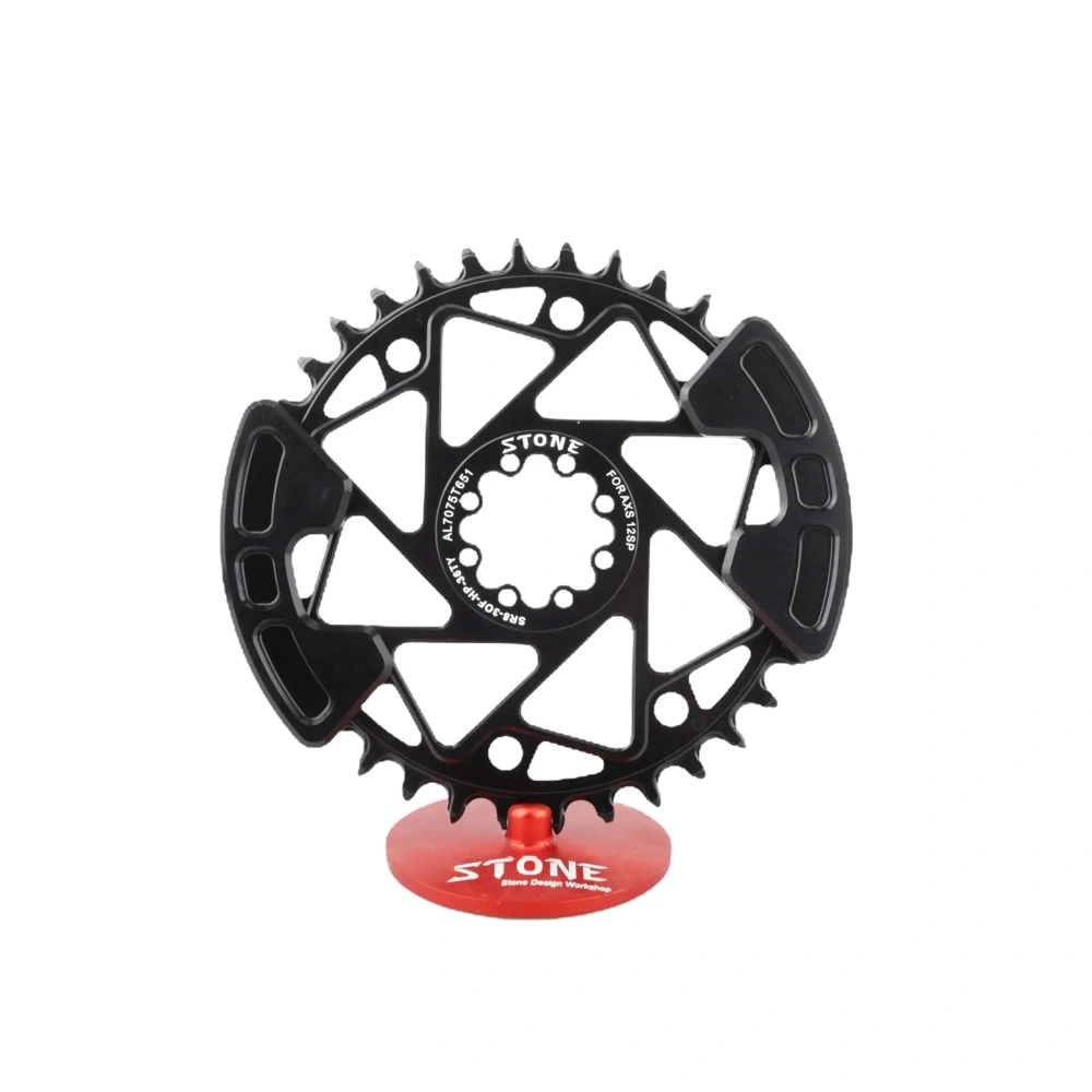 Stone Bike Chainring with Chainring Guard for AXS Flattop T-type 12S 3mm Offset Direct Mount Round for Sram X0 XX SL 28t to 40T