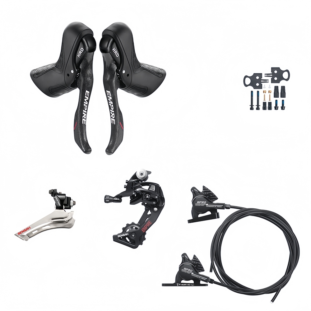 SENSAH HRD Hydraulic Groupset 2X9S 2X10S 2X11S 2X12S 9/10/11/12 Speed Shifter FD RD Brake Set Front and Rear Derailleur Compatible for R3000 4600 4700 105 R7000 R8000