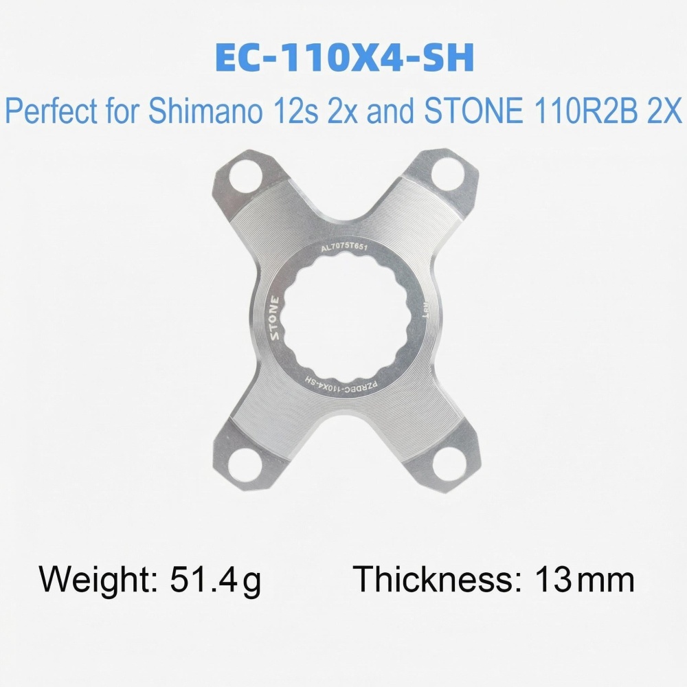 STONE chainring spider 110bcd 4 arms widen style for shimano chainring 12speed ec90 easton rotor aldhu axs force rival sram 3 bolts pins gxp R7100 R8100 R9200 AXS Flattop T-type 8 bolts pins  XPLR 12s 13s 2x speeed double chainring silver black