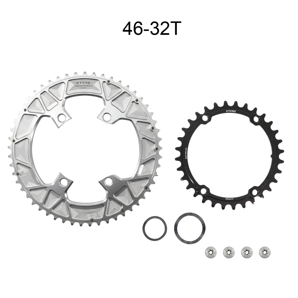 Stone 110bcd Round Double Chainring for Shimano 105 R7000 R7100 UT R8000 R8100 DA R9100 R9200 Di2 Road Bike 58 55 54 53 52 50 36T 39 40 34 48 46T