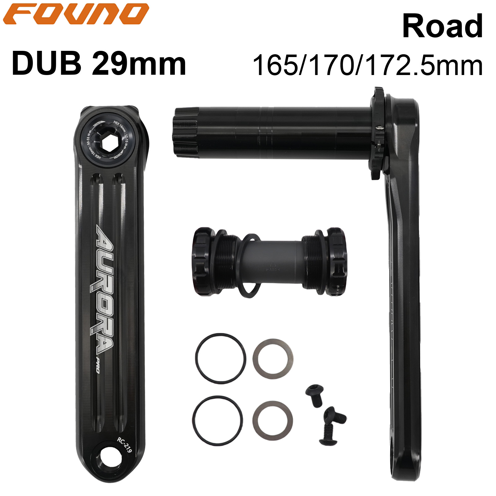 FOVNO AURORA Pro Road Bike 3 bolt pins Crankset 29mm Spindle Full