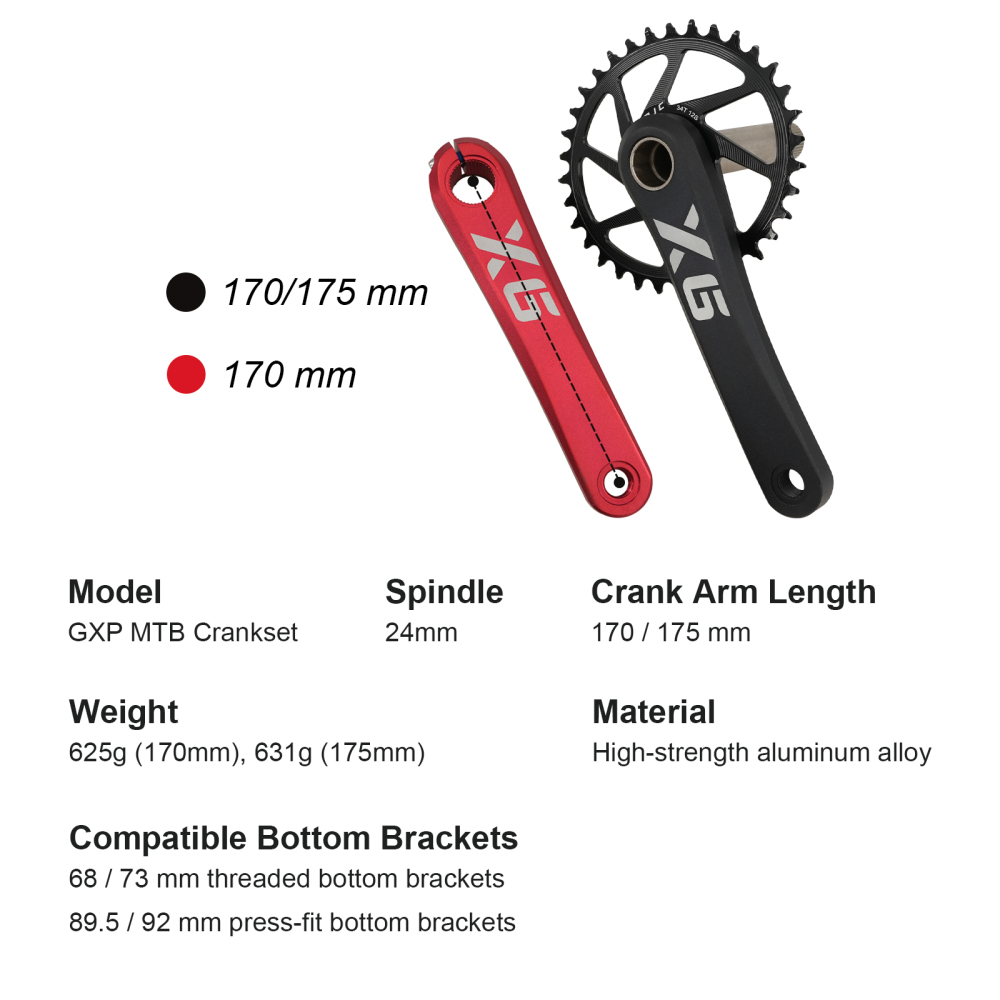 IXF X6 GXP Crankset MTB Bike Aluminum 3mm Offset Chainring Round Oval for Sram Crank Direct Mount X9 X0 XX1 X01 DUB Boost