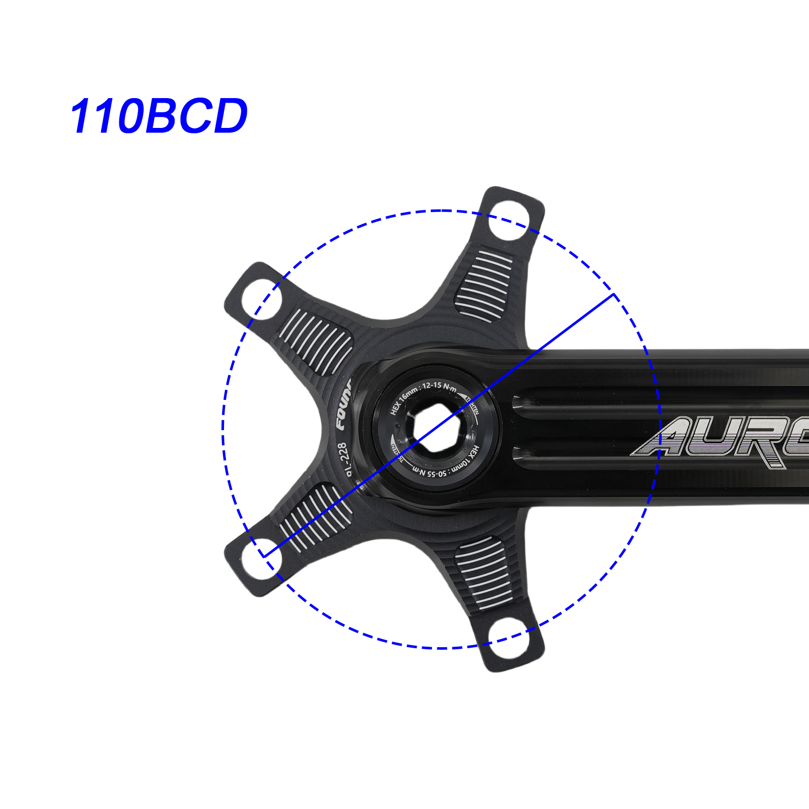FOVNO AURORA Pro Road Bike 3 bolt pins Crankset 29mm Spindle Full