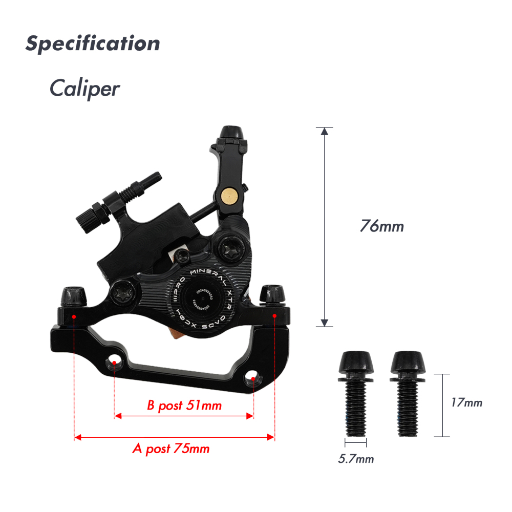 IIIPRO XC04 Dual Piston MTB Disc Brake Caliper Cable Pull Hydraulic IS PM Mount Front Rear Mountain Bike Brake