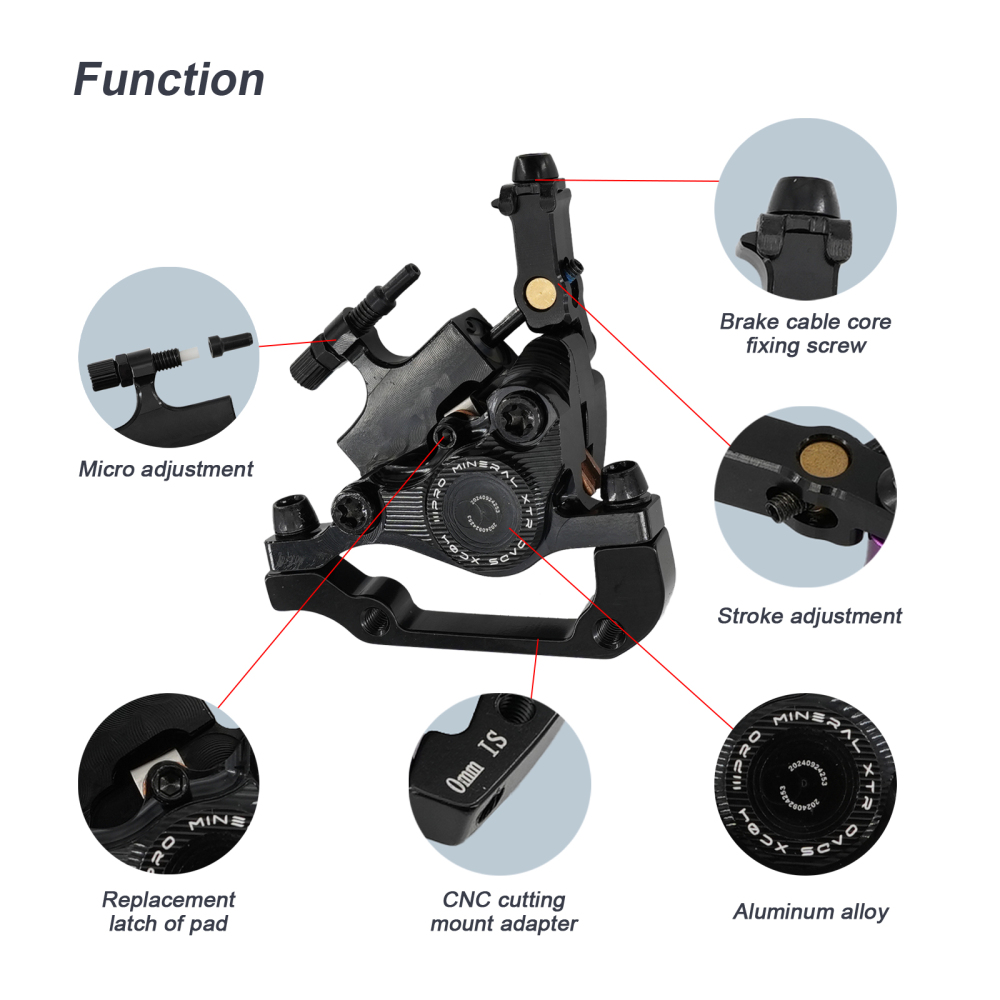 IIIPRO XC04 Dual Piston MTB Disc Brake Caliper Cable Pull Hydraulic IS PM Mount Front Rear Mountain Bike Brake