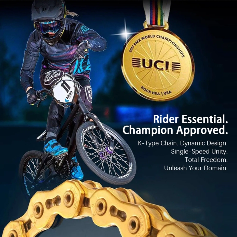 KMC Single Speed Bicycle Chain S1 K1 K1SL Z1eHX HL1 BMX Series 1/2"x1/8" 3/32" Free Style Bike Curren for Jump Track City Bike