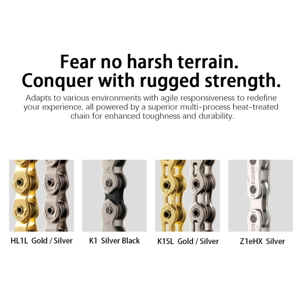 KMC Single Speed Bicycle Chain S1 K1 K1SL Z1eHX HL1 BMX Series 1/2"x1/8" 3/32" Free Style Bike Curren for Jump Track City Bike