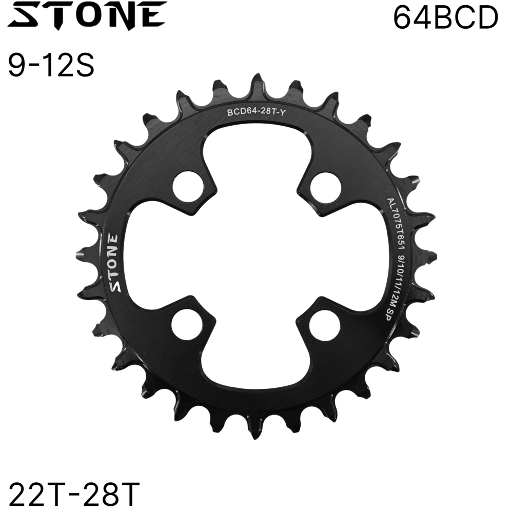 Stone Chainring 64BCD Round for BMX Shimano XT M780 M785 M782 M960 22t 24t 26t 28T MTB Bike 64 BCD Chainwheel toothPlate