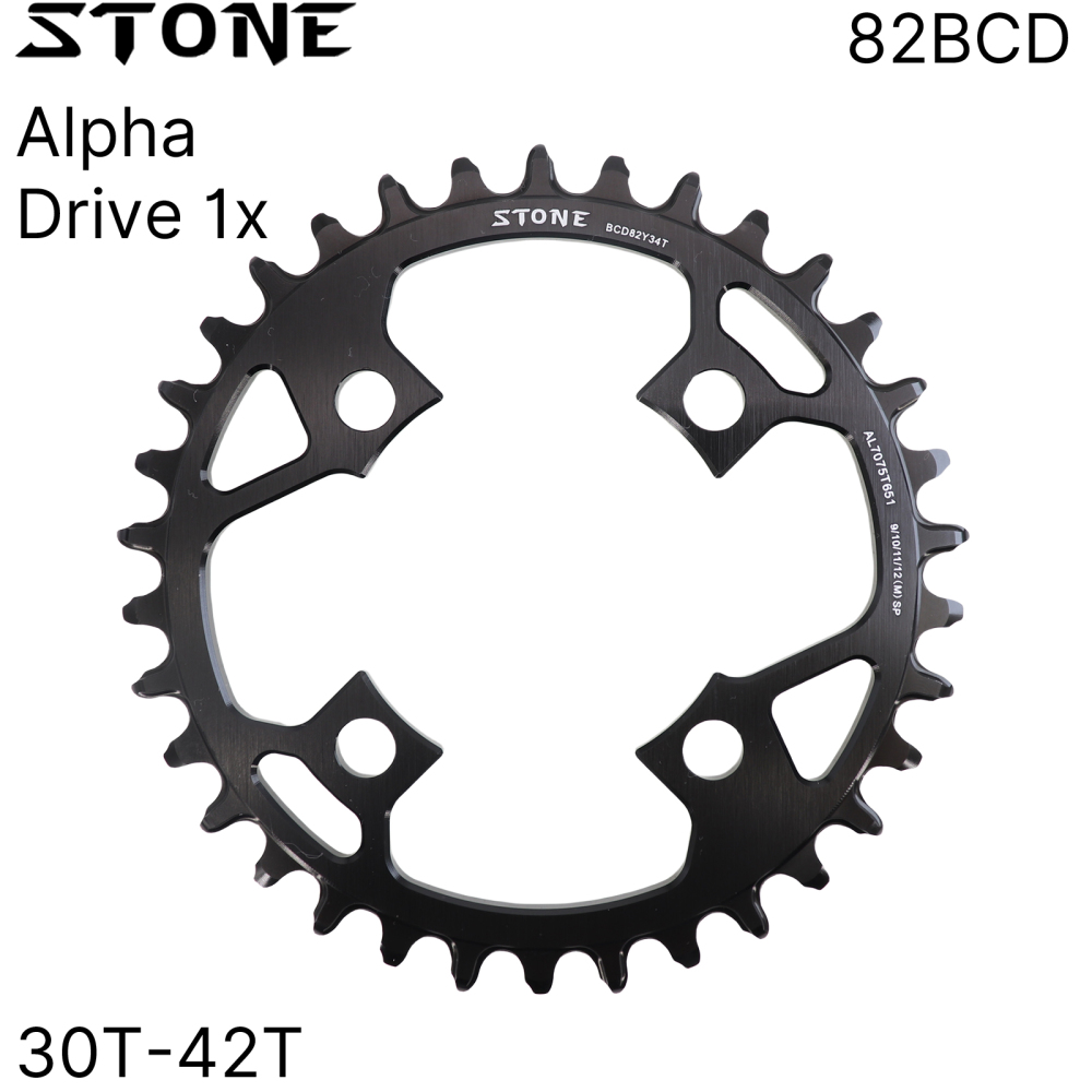 Stone 82bcd Bike Chainring for Fsa Alpha Drive Gamma Pro Marlin 7 Mtb Narrow Wide Chainring 30t-42t Round Mountain Bike Bicycle