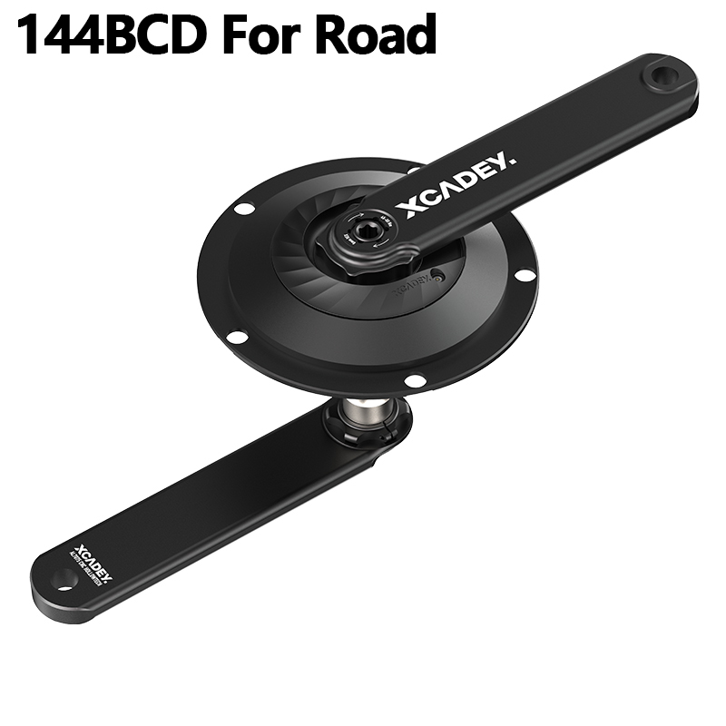 XCADEY Xpower Power Meter Crankset 144BCD For Fixed Gear Track Road Bike With Spider Length 155 /160 /165 /170 /172.5 /175mm Crank
