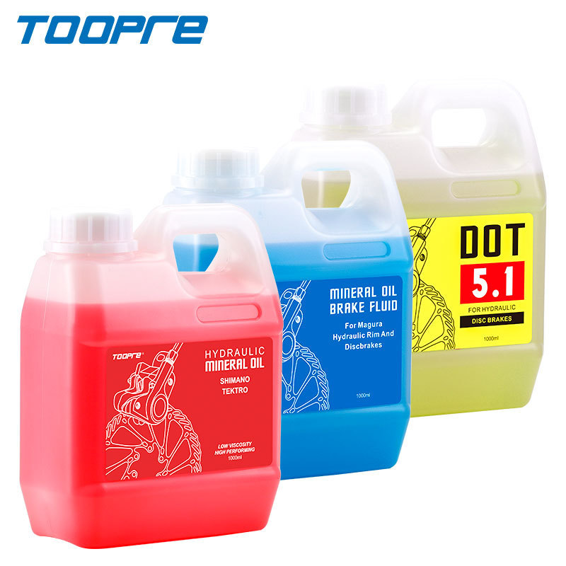 TOOPRE Mountain Bike Disc Brake Oil Red Mineral Oil 1L Barrel DOT Brake Fluid 1000ml Hydraulic Fluid