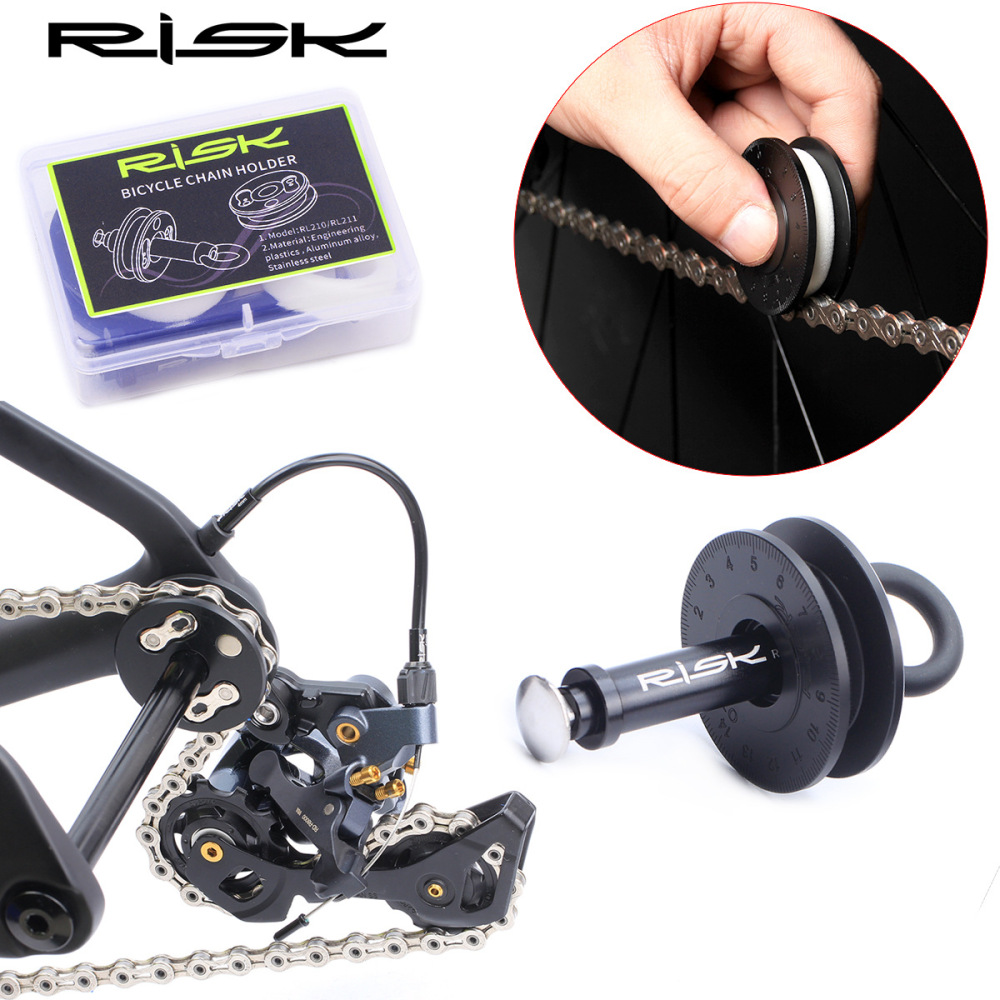 RISK Bicycle Chain Keeper Mountain/Road Virtual Flywheel Chain Cleaner Chain Lubricator Tool