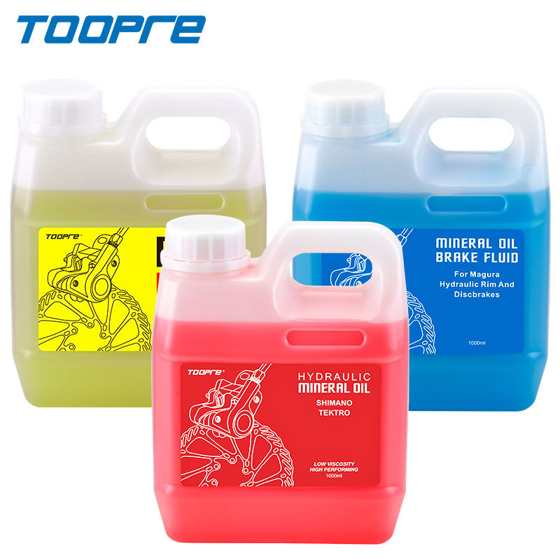 TOOPRE Mountain Bike Disc Brake Oil Red Mineral Oil 1L Barrel DOT Brake Fluid 1000ml Hydraulic Fluid