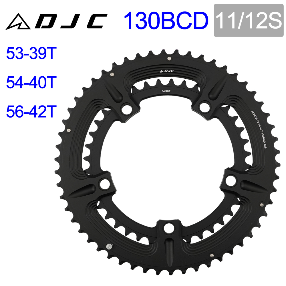 DJC 130BCD Road Bike Double Chainring 53/39T 54/40T 56/42T Round Chainring for Shimano 5700 6700 Folding Bike 9/10/11/12 Speed