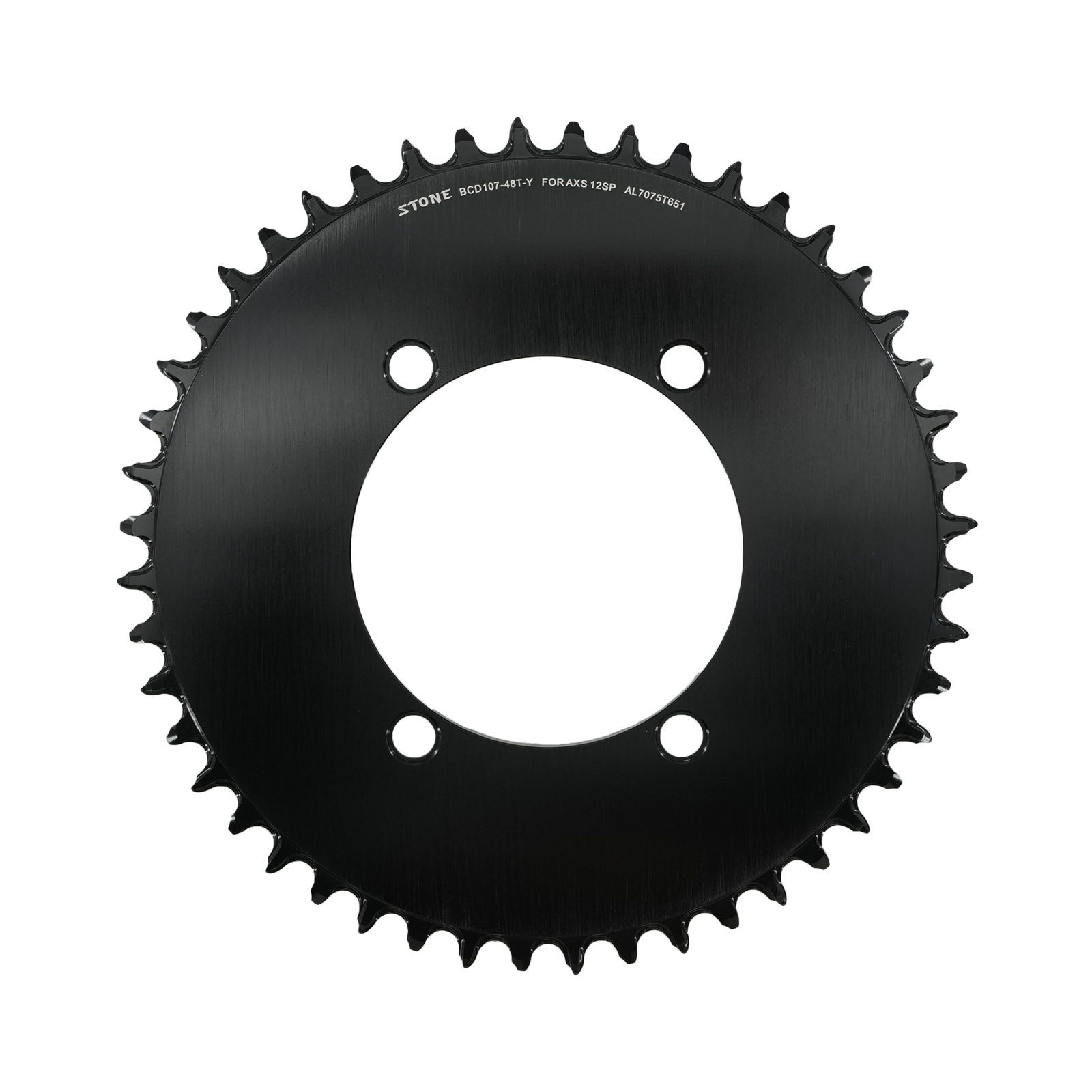 STONE 107BCD Round Chainring for SRAM Force AXS and for Quarq Power Meters, Non-AXS 9-12s or AXS Flattop 12/13-speed