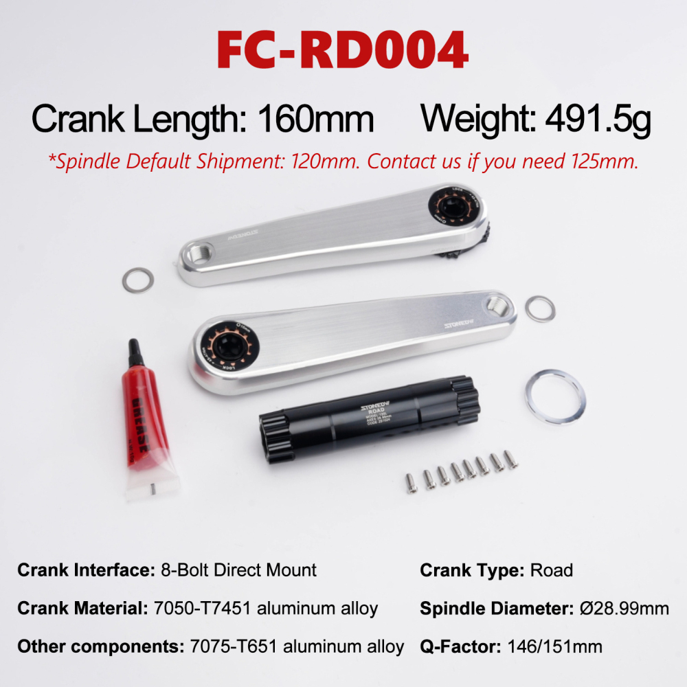 Stone Road Bike Crankset 28.99mm DUB 8 Bolts Pins Alu 7050-T7451 155 160 165 170 172.5 175mm Crank for AXS Spiders Powermeter chainring FORCE RED RIVAL 29mm gravel bike STONEDW  XPLR 12s 13s