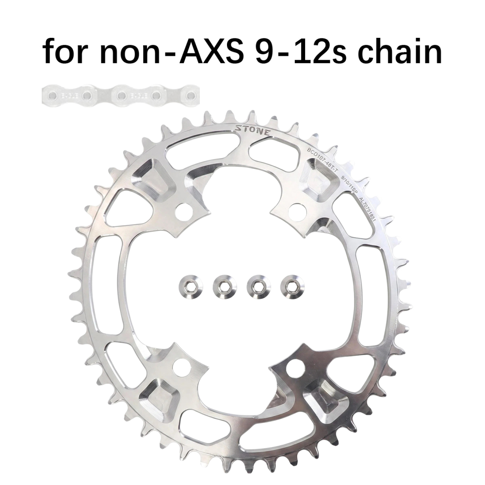 Stone Oval Bike Chainring 107BCD for Sram Force AXS 12S Crankset 107 Bcd MTB Road Bike Narrow and Wide Chainwheel 36T To 60T AXS Flattop T-type