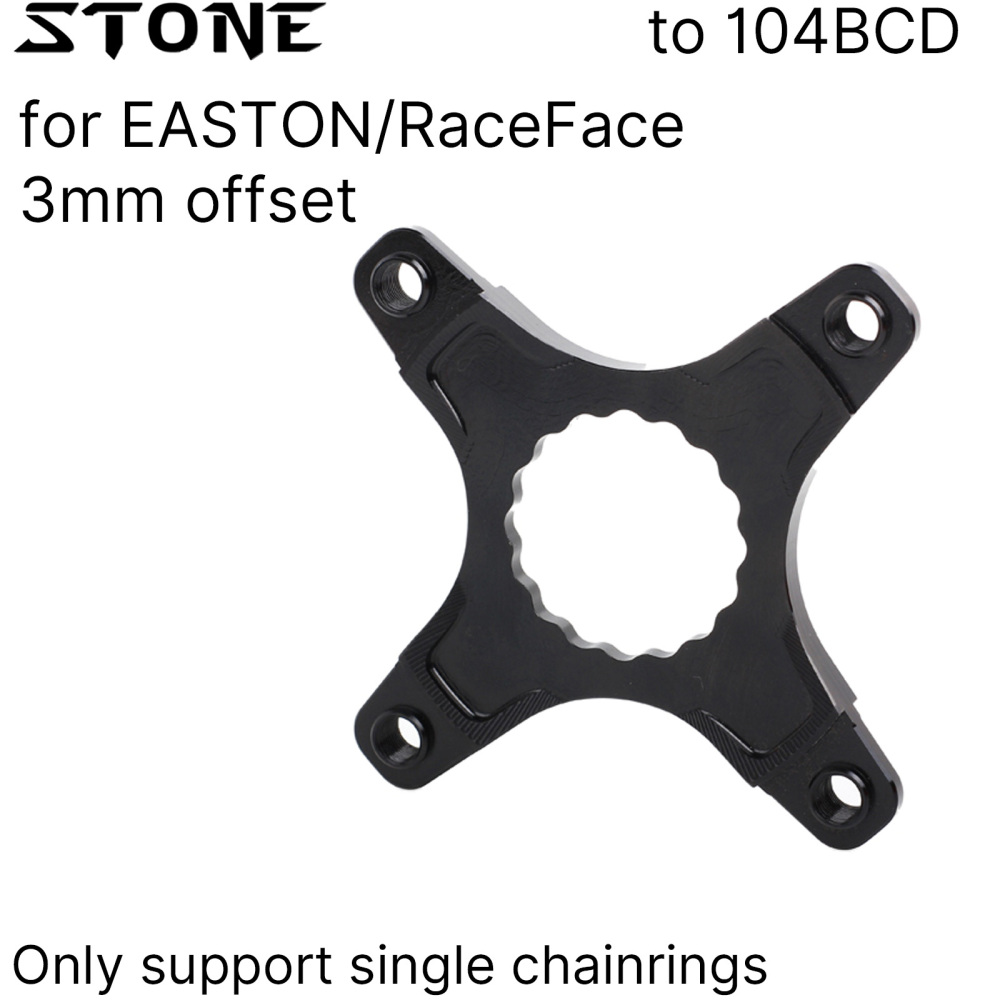 Stone Chainring Spider Adapter for Race Face Easton CINCH to 104BCD 3mm Offset Single Speed 1x Crank Converter