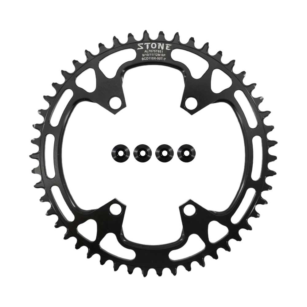 Stone Round Bike Chainring 110BCD for Shimano FC-5800 6800 4700 9000 34T to 60T Road Bike Chainwheel 4 Bolts gravel
