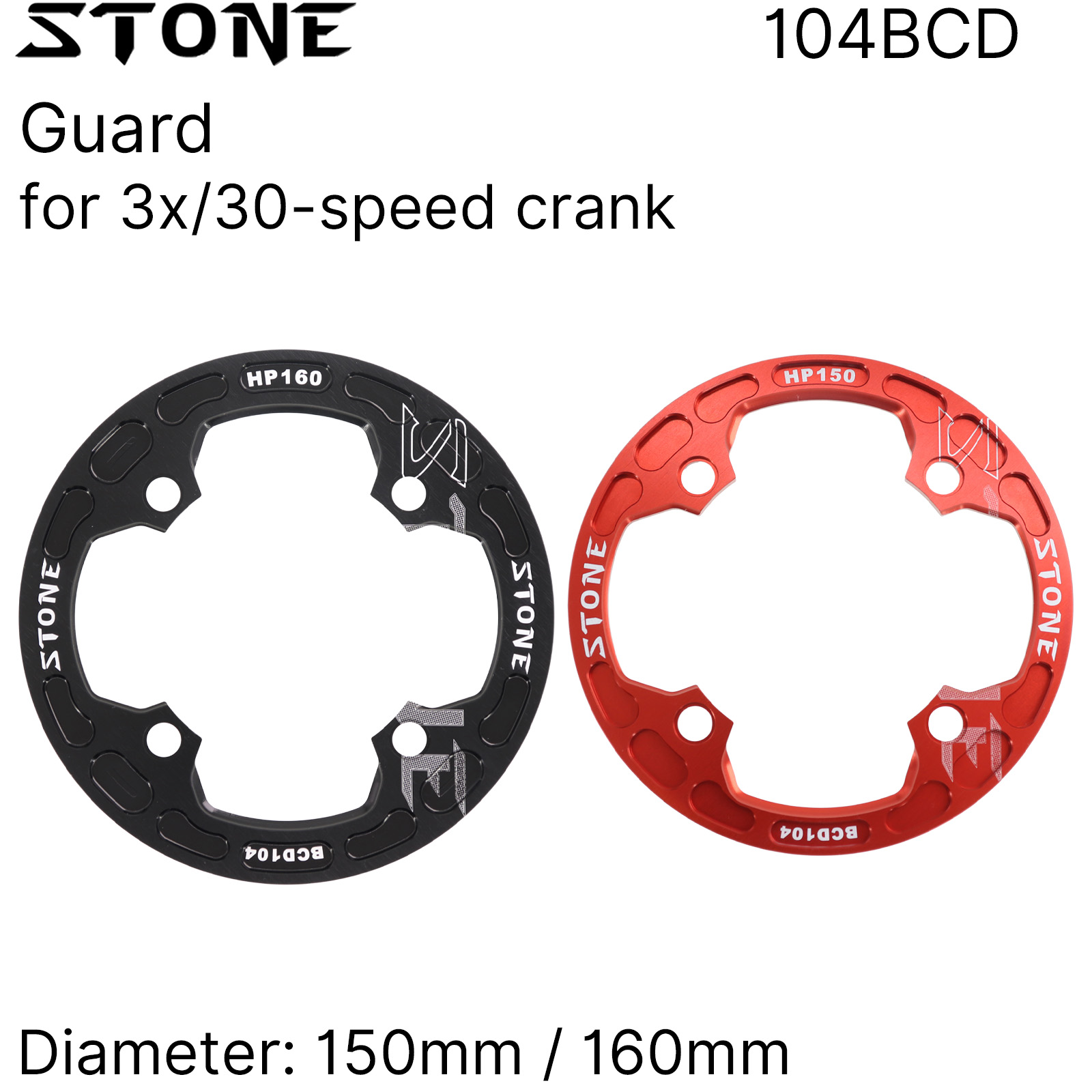 Stone 104BCD Chainring Guard Bash Protector MTB Bike Crank XC/AM/FR/DH 150 160mm for 30T 32T 34T 36T Chainring Cover