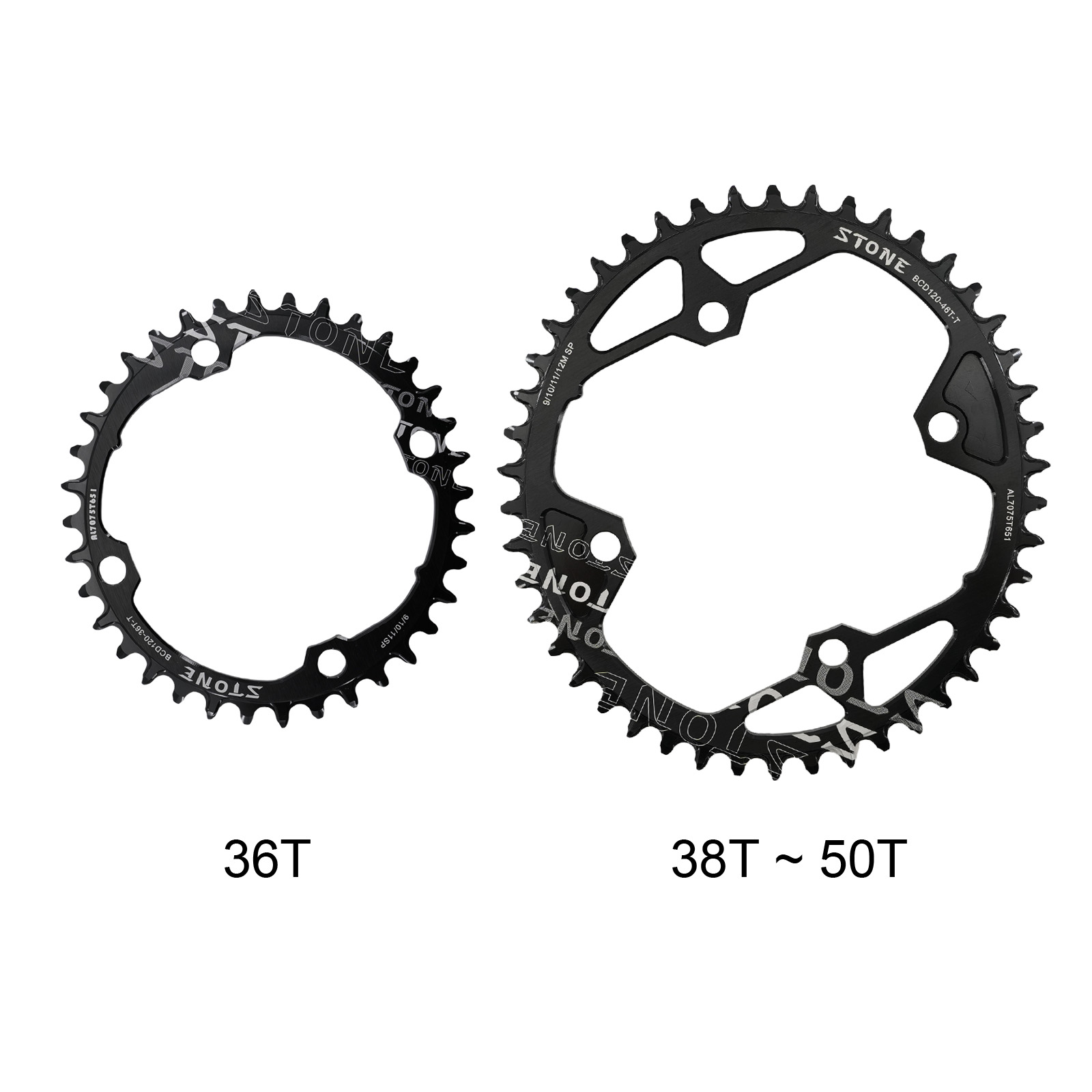 Stone 120BCD Oval Chainring for SRAM XX X9 120BCD 36–50T