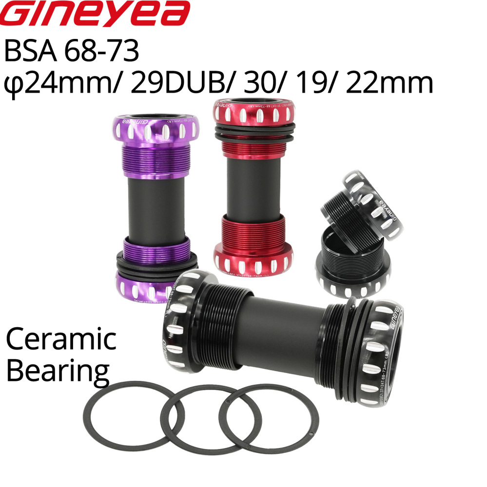 Gineyea Ceramic Bottom Bracket BSA Threaded 68/73mm MTB Road Bike BB for Shimano 24mm SRAM GXP 24/22mm FSA 19mm Crankset