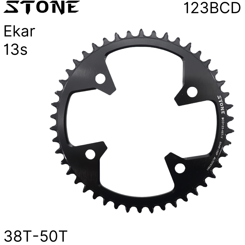 Stone 123BCD Bike Chainring Round for Campagnolo for Ekar Crank Gravel Road 1x13 Crankset for CP 13 Speed C13 Chain