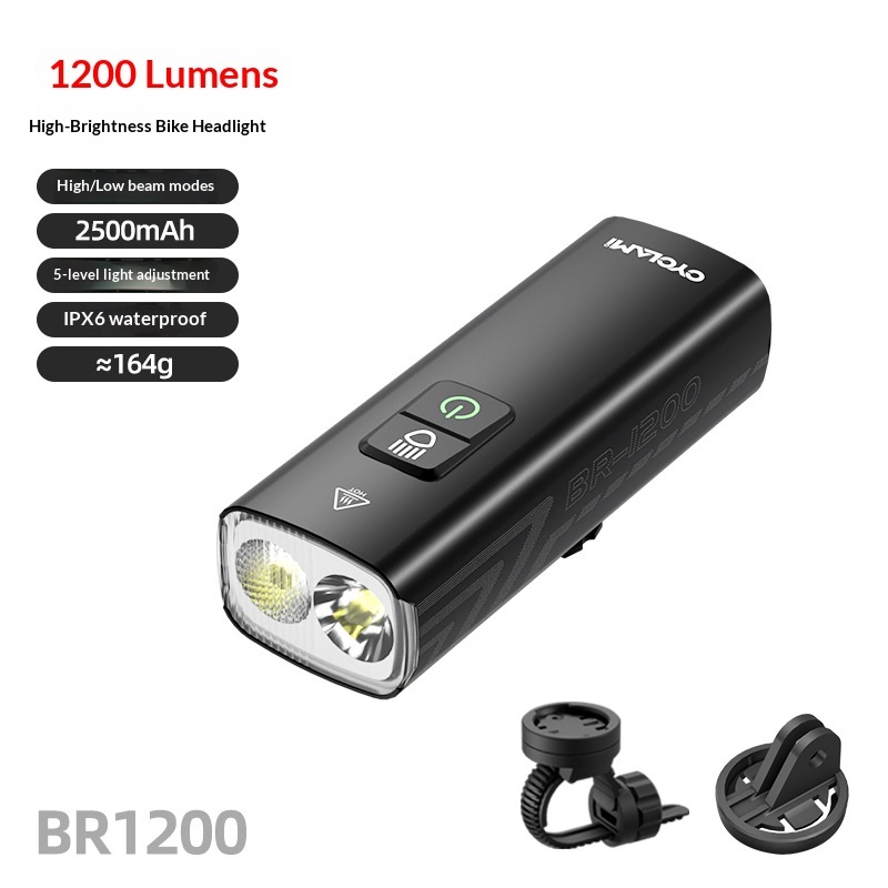 CYCLAMI BR2000 Rechargeable Bike Front Light 2000 Lumens USB-C Bicycle Headlight for MTB Road Cycling Night Riding