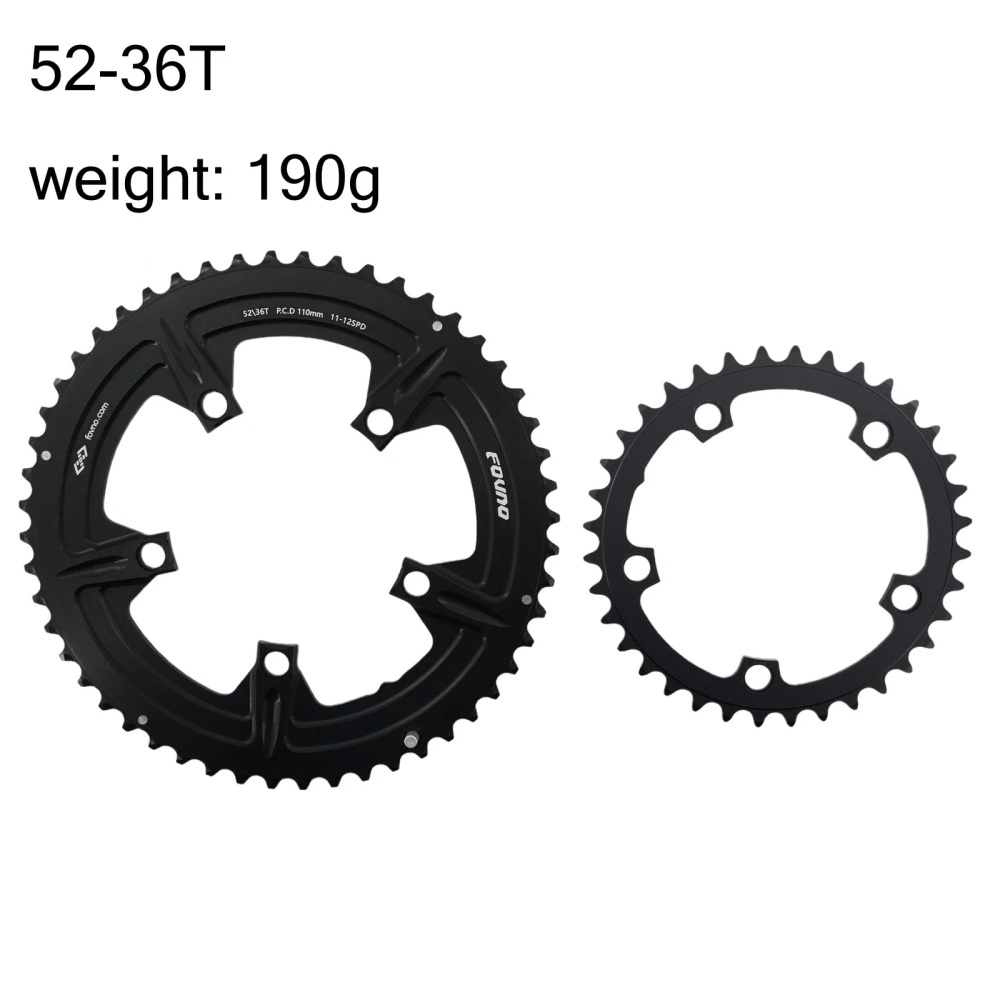 Fovno double chainring 110bcd road bike round 2x chainring 50t 35t 34t 52t 36t 53t 39t for sram red rival s350 s900 deckas
