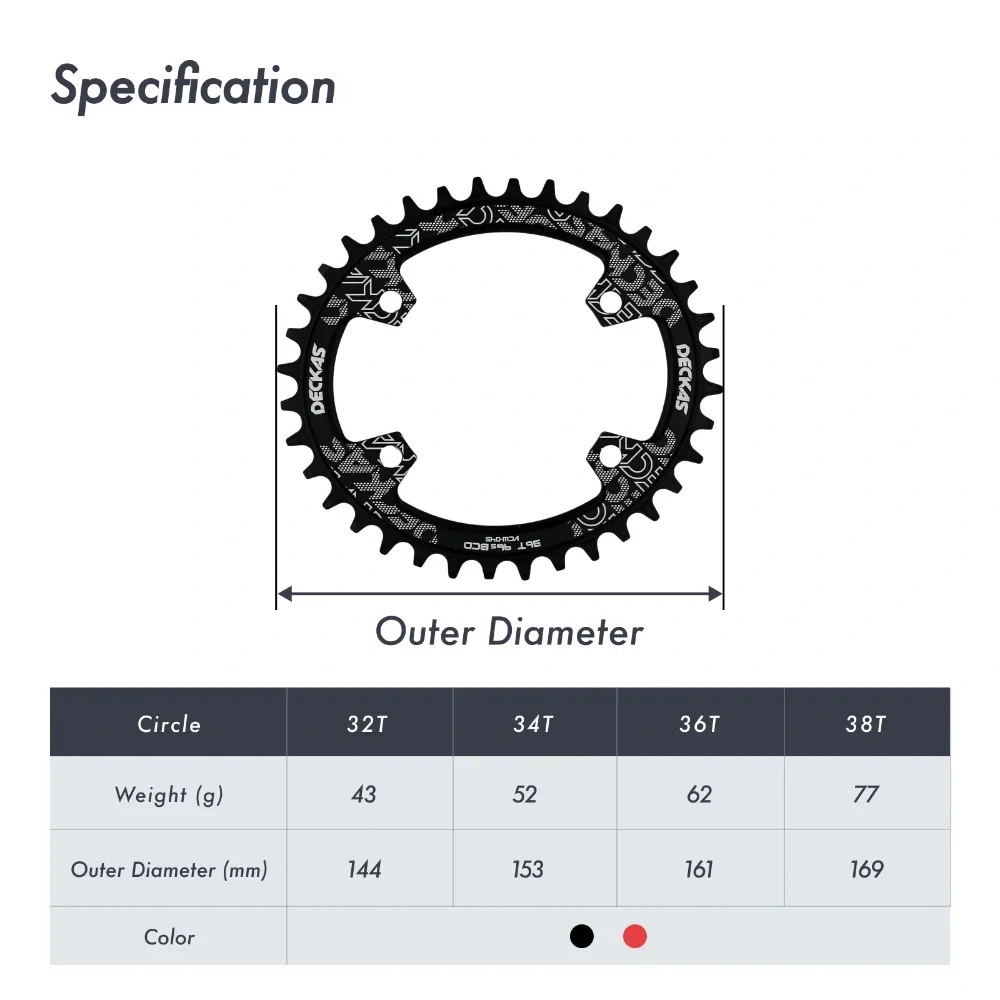 Deckas Chainring Oval 32T 34T 36T 38 Tooth 96 BCD  for M7000 M8000 M9000  Cycling Bike Bicycle Chainwheel tooth plate 96bcd