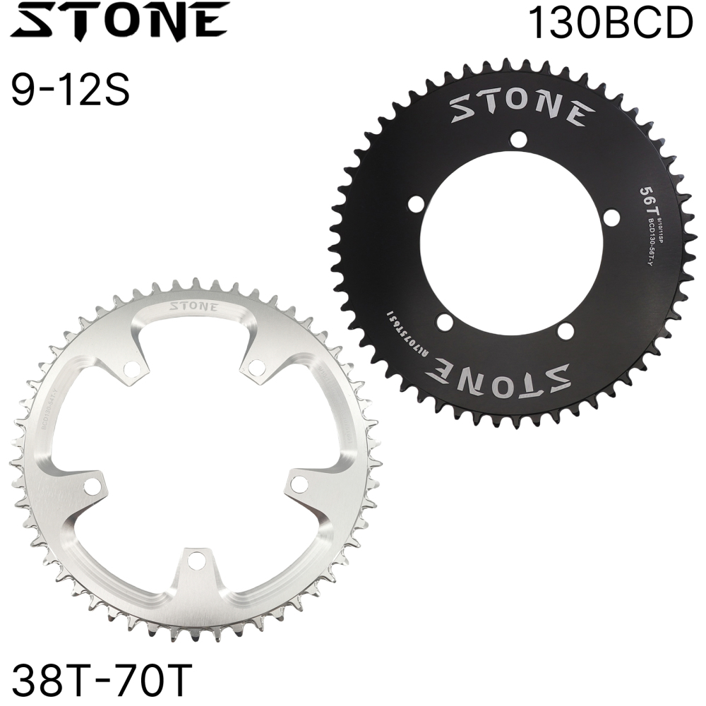 Stone Round Bike Chainring 130 BCD for Brompton 3sixty Shimano 5700 6700 38 40 48 52 54 56T 58T 60T 62t 64t 66t 68t 70t Road Bike Folding 130bcd