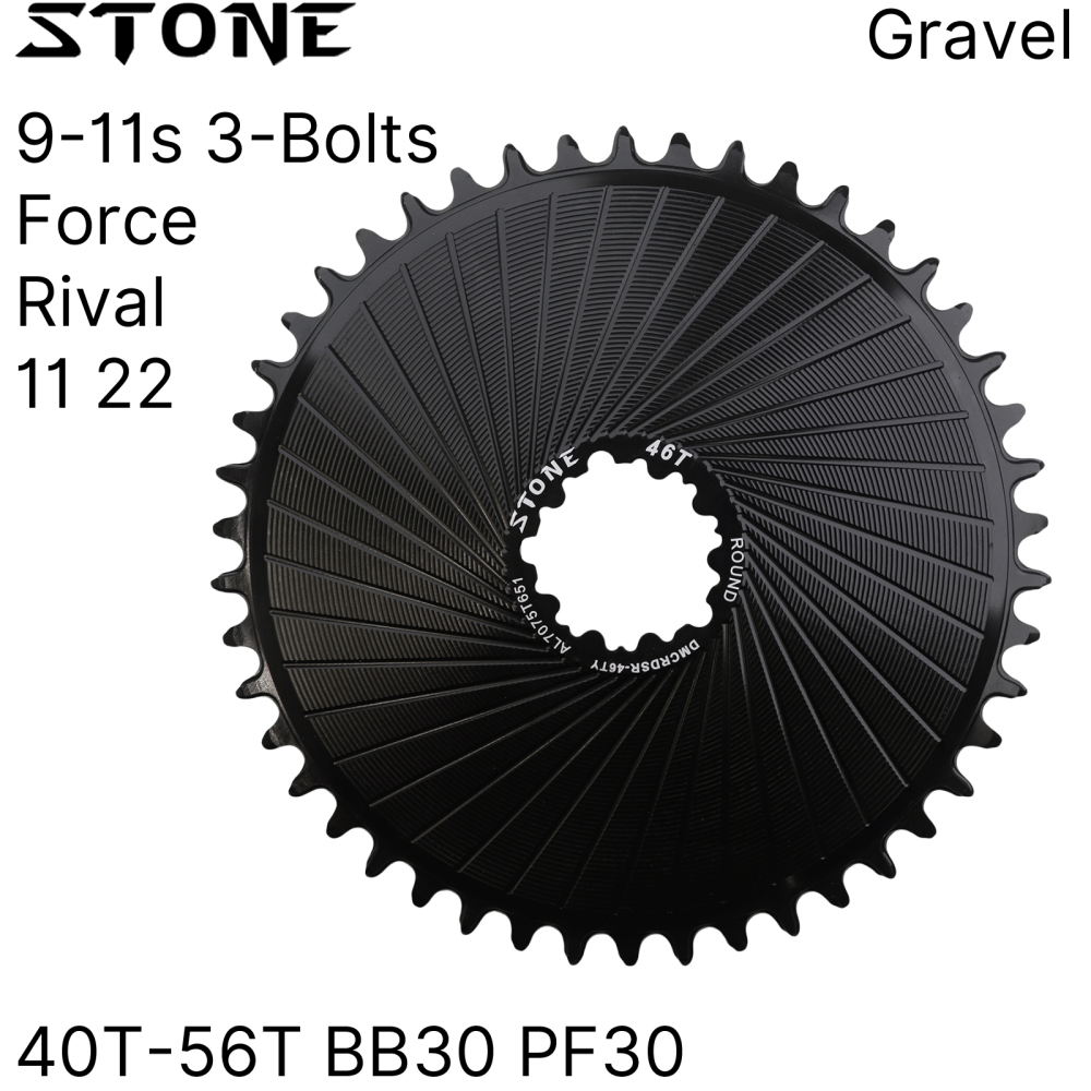 Stone Round Chainring for Sram 3 pins bolts gxp  Gravel Rival 11 22 Force 11 22 Direct Mount DM Chainwheel for Road Bike 9 10 11 speed