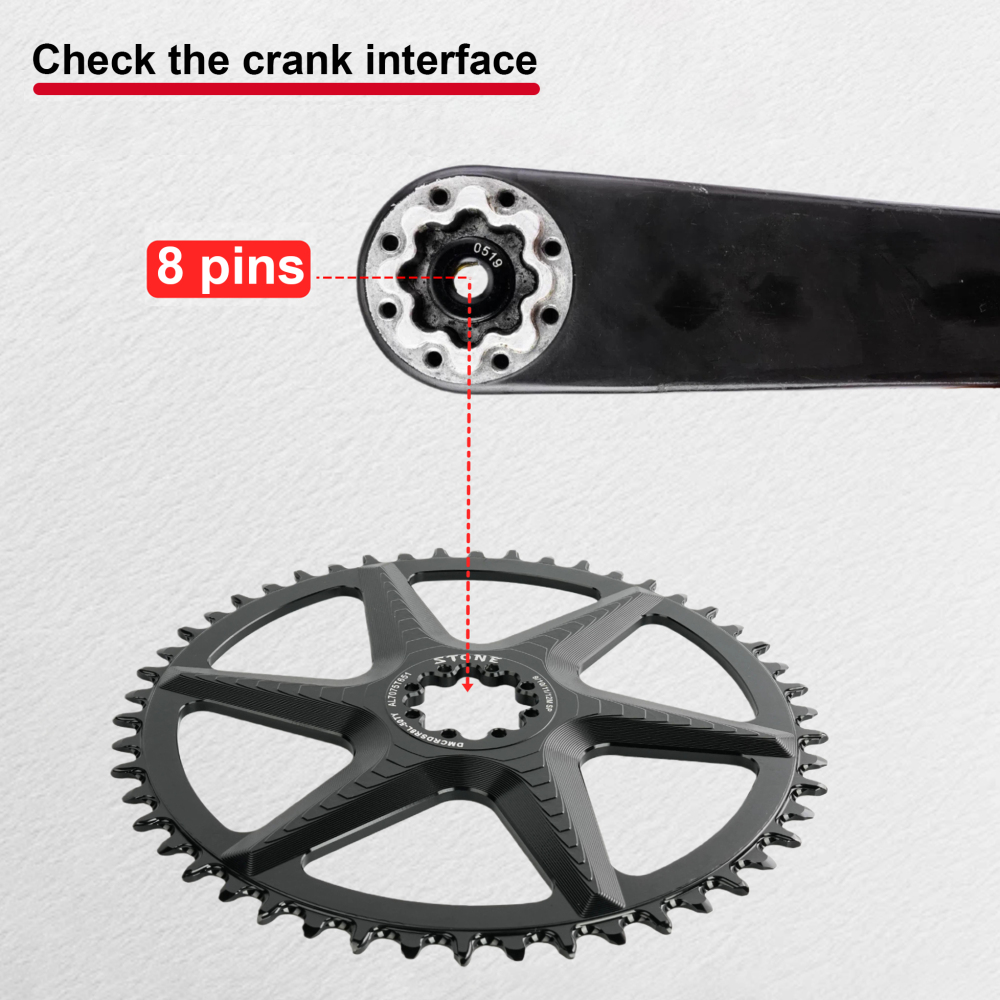 Stone 12s Chainring for Sram Force Red Rival Quard Direct Mount for AXS Flattop Road Bike 9 10 11 12 Speed 8 Bolts Hollow Gravel AXS Flattop T-type 8 bolts pins XPLR 12s 13s Offset 4.2mm