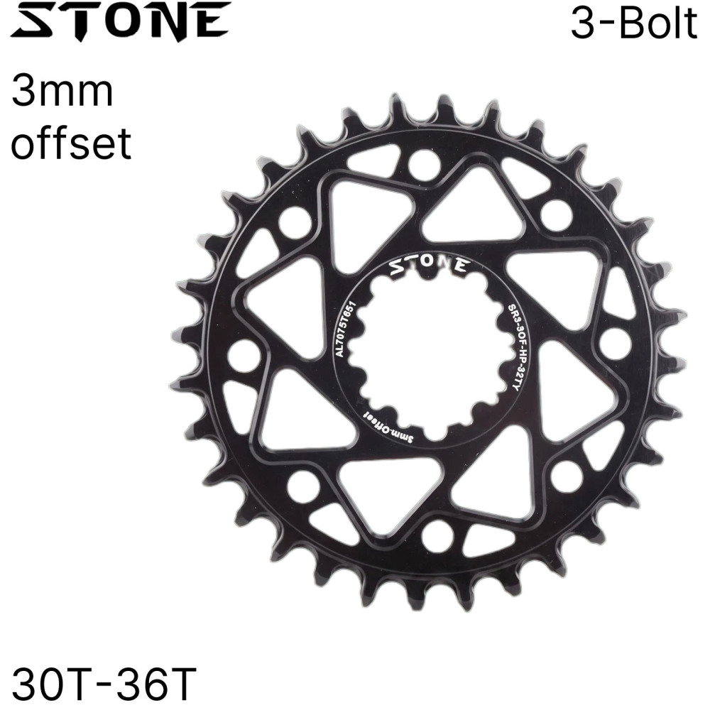 Stone Bike Chainring with Chainring Guard 3mm Offset Direct Mount Round for Sram GXP DUB GX Eagle X9 X0 XX1 X01 30t 32 34t 36T