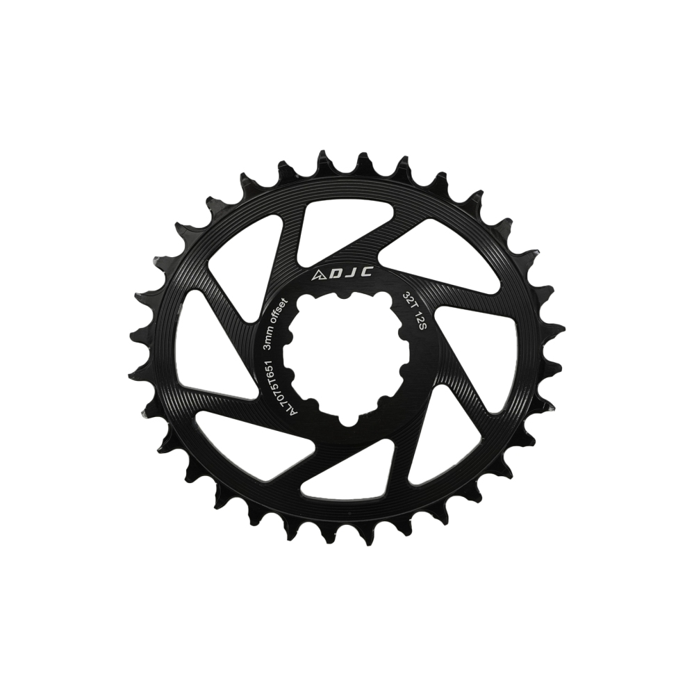 DJC Bike Chainring 3 bolts pins Direct Mount 3mm Offset Oval Chainring for Sram GXP XX1 Eagle X01 X1 X0 X9 for DUB BB30 Crankset Alu Lightweight 28 30 32 34 36 38T