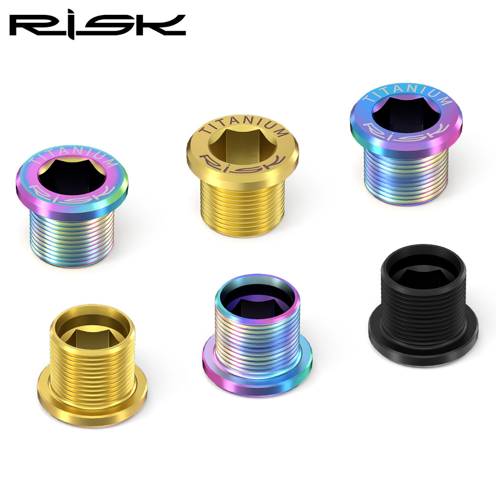 RISK Mountain Bike Titanium Alloy Splined Crankset Axle Screw Colored ISIS Bolt M15x12mm