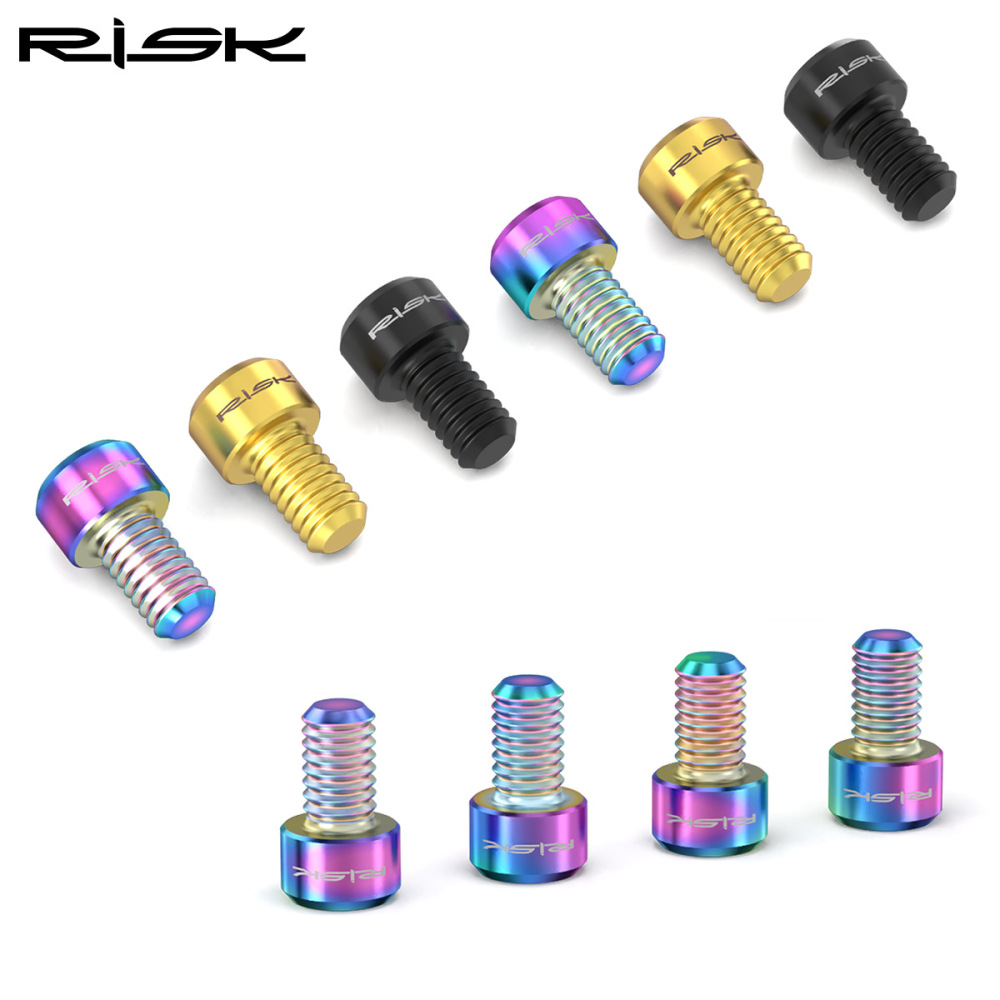 RISK M6x10mm Fork V-Brake Cable Fixing Screws Mountain and Road Bike C-Brake Titanium Alloy Screws