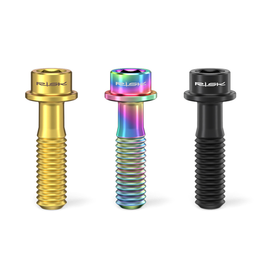 RISK Titanium Alloy Stem Fixing Screws Mountain and Road Bike Handlebar and Brake Handle Fixing Screws M5*18