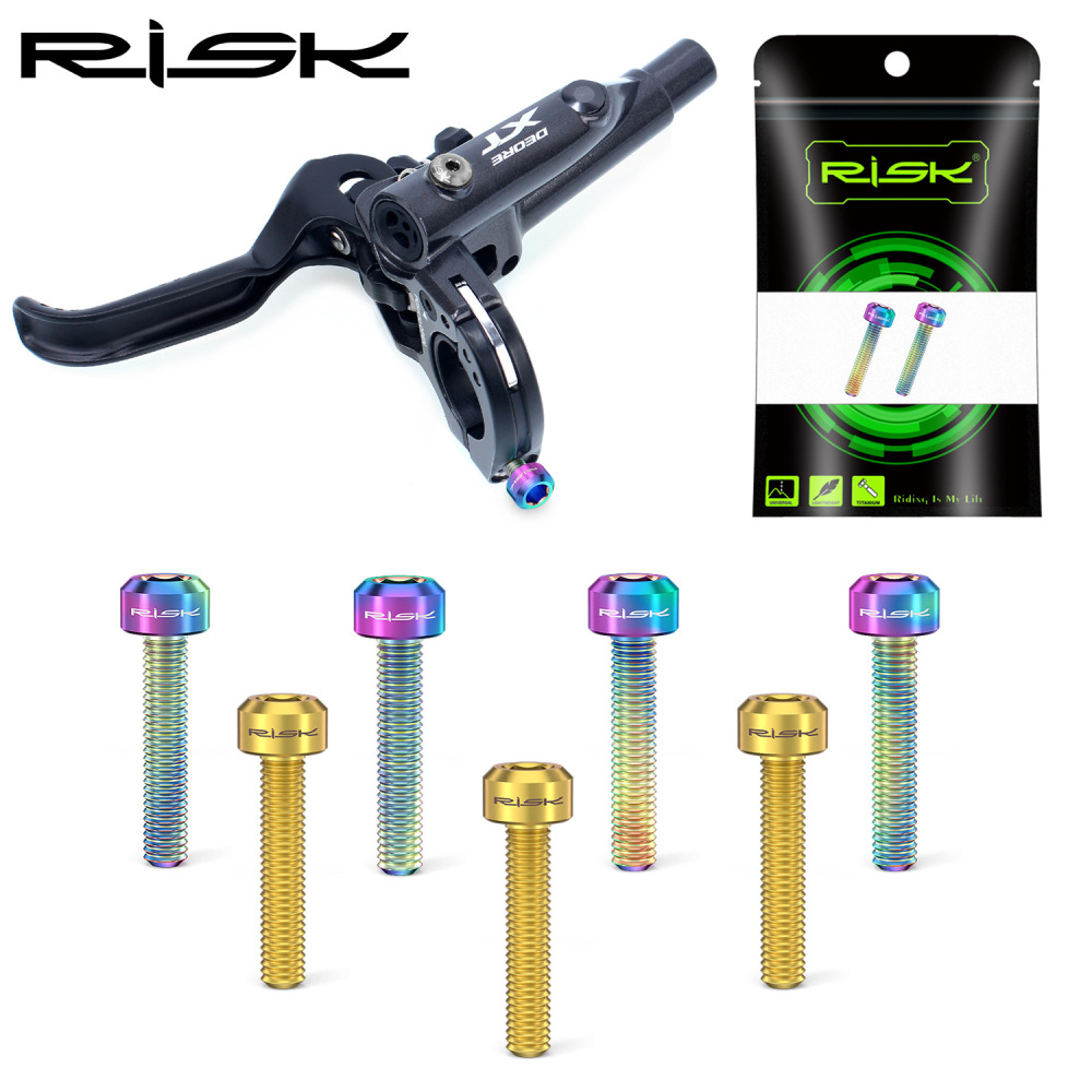 RISK Mountain Bike M5x25mm Titanium Alloy Screws for Brake Lever Fixing Guide R RS RSC Disc