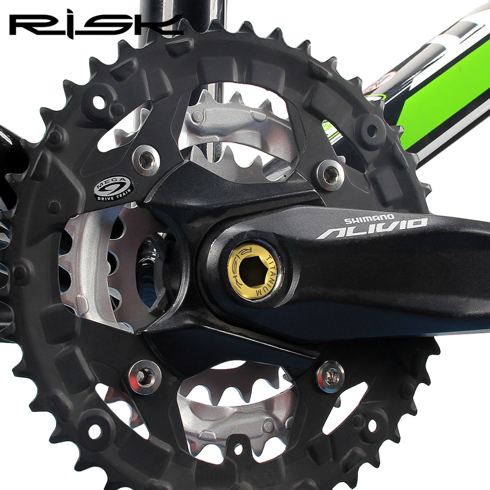 RISK Mountain Bike Titanium Alloy Splined Crankset Axle Screw Colored ISIS Bolt M15x12mm