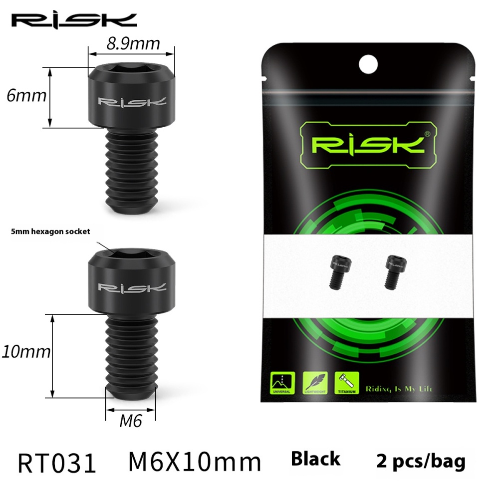 RISK M6x10mm Fork V-Brake Cable Fixing Screws Mountain and Road Bike C-Brake Titanium Alloy Screws