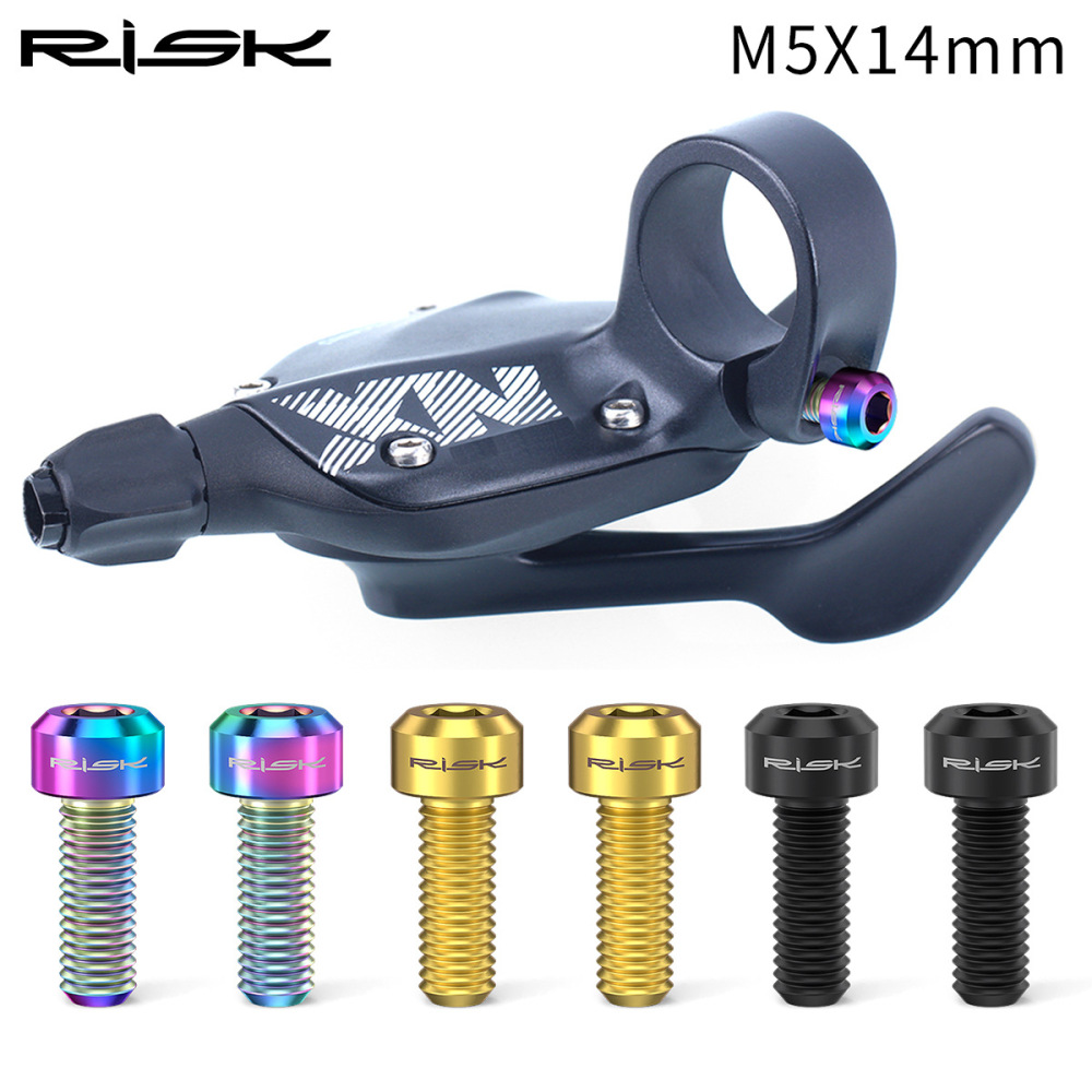 RISK M5x14mm Mountain Bike Derailleur Lever Fixing Titanium Alloy Colorful Screws