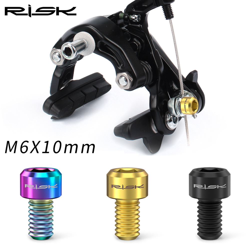RISK M6x10mm Fork V-Brake Cable Fixing Screws Mountain and Road Bike C-Brake Titanium Alloy Screws