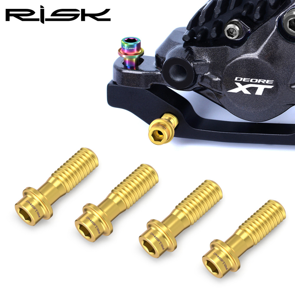 RISK Mountain Bike Titanium Alloy Lightweight Hollow Disc Brake Mounting Screws M6x18 Hollow Caliper XT Screws