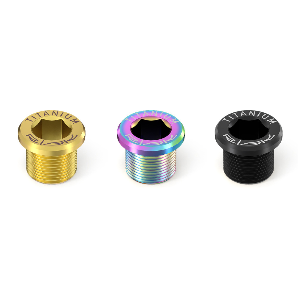 RISK Mountain Bike Titanium Alloy Splined Crankset Axle Screw Colored ISIS Bolt M15x12mm