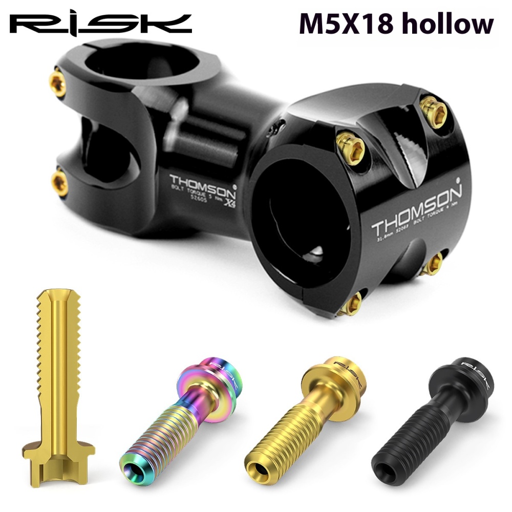RISK Titanium Alloy Stem Fixing Screws Mountain and Road Bike Handlebar and Brake Handle Fixing Screws M5*18