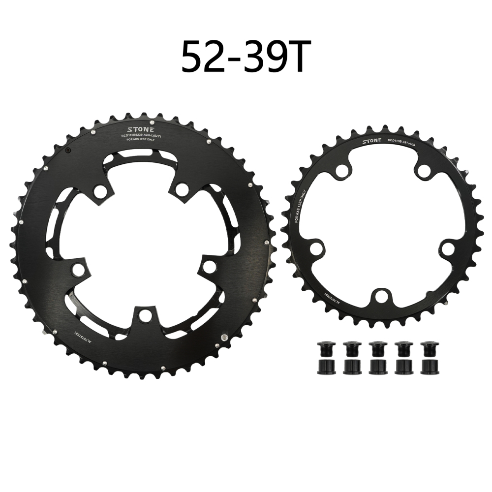 Stone 110bcd Round Double Chainring 5 bolts for 12S AXS Flattop Chain 12 Speed Road Bike  46 33t 48 33T 48 35T 50 37T 52 39T 54 41T 2x