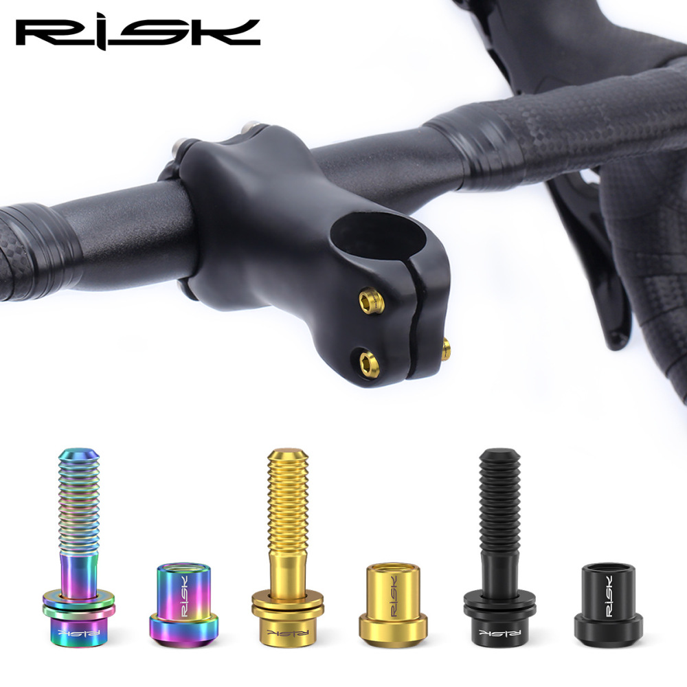 RISK Mountain and Road Bike Titanium Alloy Stem Screws Carbon Fiber Integrated Drop Bars Fork Locking Nuts