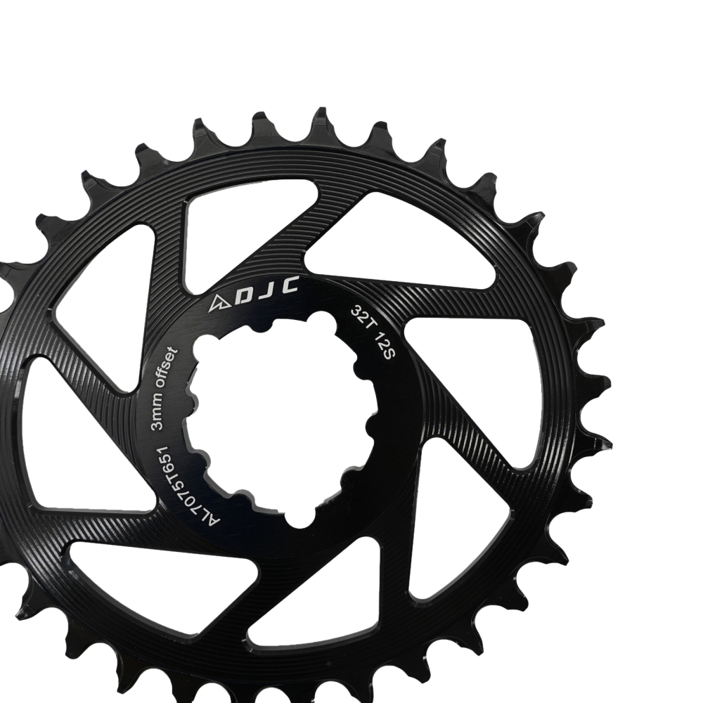 DJC Bike Chainring 3 bolts pins Direct Mount 3mm Offset Oval Chainring for Sram GXP XX1 Eagle X01 X1 X0 X9 for DUB BB30 Crankset Alu Lightweight 28 30 32 34 36 38T